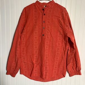Wah Maker Frontier Clothing Long Sleeve Shirt USA Band Collar Buttons Medium